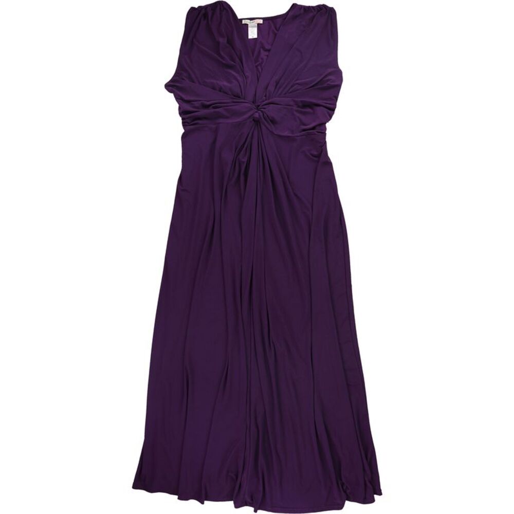 Love Squared Womens Knotted Maxi Dress, Purple, Plus Size, 3X, DM